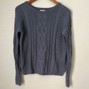Old Navy Sweater Blue Gray Stretch Weave Ribbon size M
